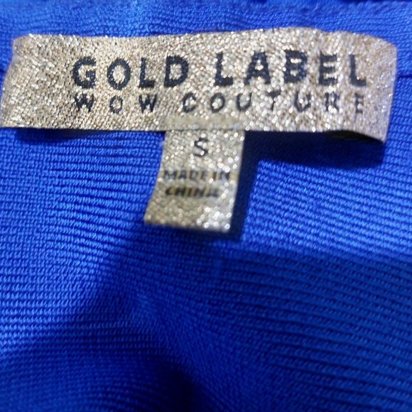 💥KILLER DRESS💥 Vintage Royal Blue Bandage Cut Out Mermaid Gown - Picture 15 of 15